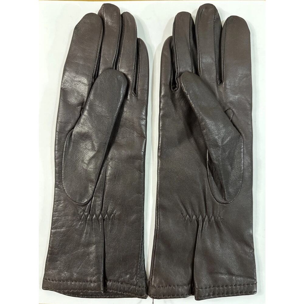 Vintage Grandoe Womens Brown Leather Gloves Small S Lined Winter Driving Classic